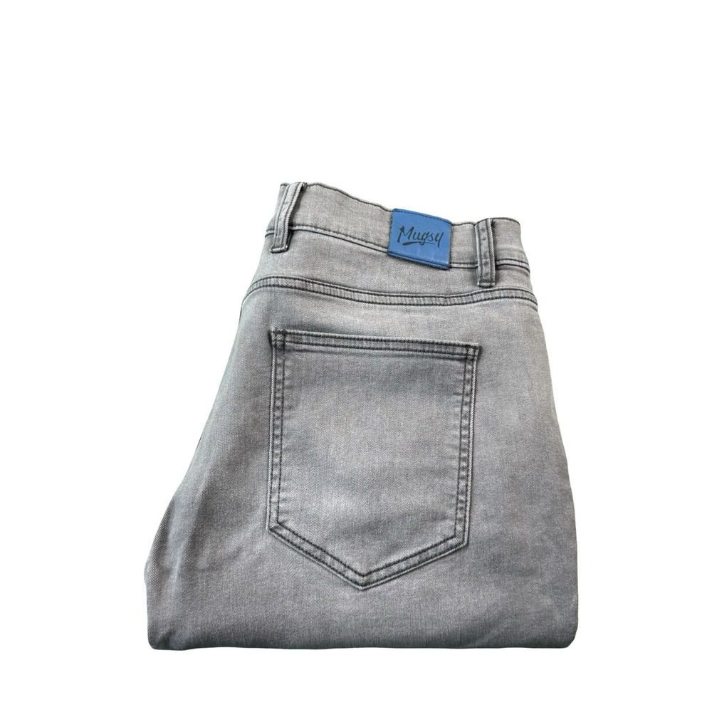 Mugsy Gray Beans Stretch Denim Mens Jeans 36x27 Straight Leg FLX3NMG